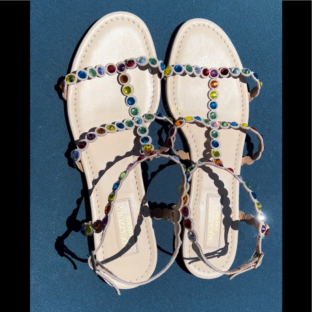 Aquazzura Tequila Crystal-Embellished Sandals